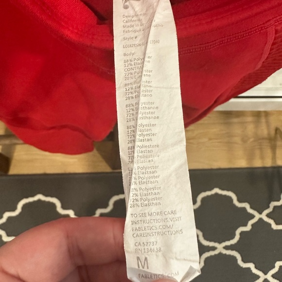 Red Powerhold Fabletics Leggings - Picture 3 of 4
